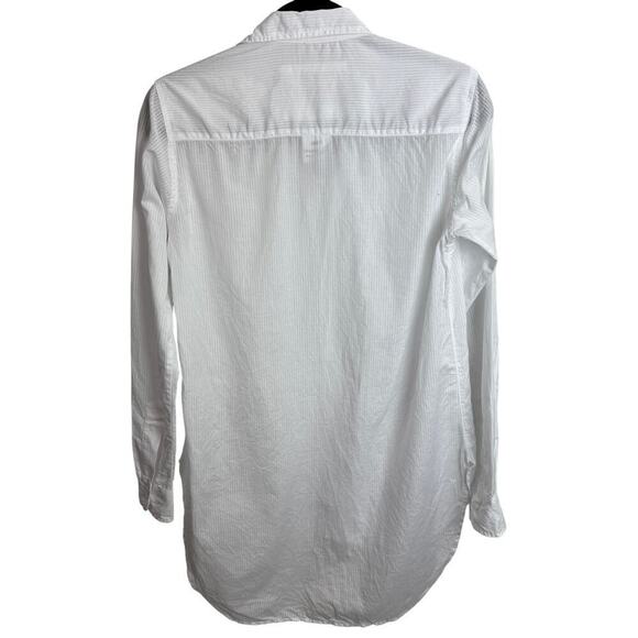 Frank & Eileen Grayson White Striped Cotton Striped Button Down Shirt XS - Picture 2 of 10